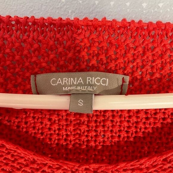 Carina Ricci Dolman Sleeve, Cropped Open Knit Sweater. Made in Italy, Small. - Picture 15 of 16